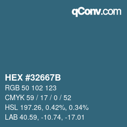 Color code: HEX #32667B | qconv.com