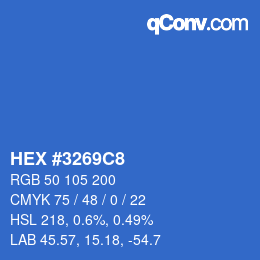Color code: HEX #3269C8 | qconv.com