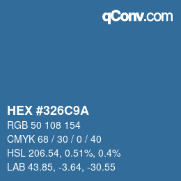 Code couleur: HEX #326C9A | qconv.com