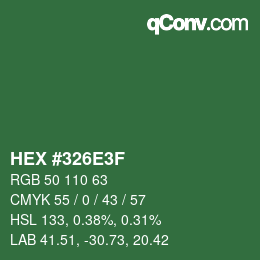 Color code: HEX #326E3F | qconv.com
