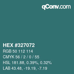 Color code: HEX #327072 | qconv.com