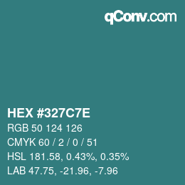 Color code: HEX #327C7E | qconv.com
