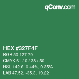 Color code: HEX #327F4F | qconv.com