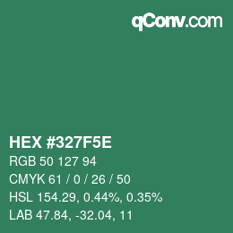 Color code: HEX #327F5E | qconv.com