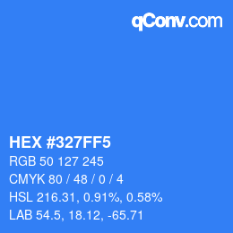 Color code: HEX #327FF5 | qconv.com