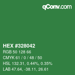 カラーコード: HEX #328042 | qconv.com