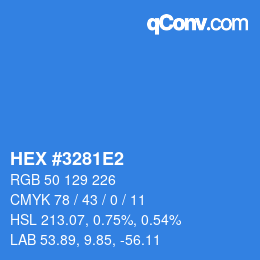 颜色代码: HEX #3281E2 | qconv.com