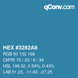 Color code: HEX #3282A8 | qconv.com