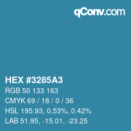 カラーコード: HEX #3285A3 | qconv.com