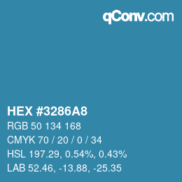 カラーコード: HEX #3286A8 | qconv.com
