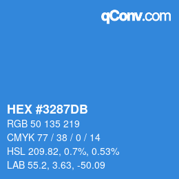 Color code: HEX #3287DB | qconv.com