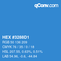 Color code: HEX #3288D1 | qconv.com
