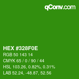 Color code: HEX #328F0E | qconv.com