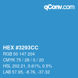Color code: HEX #3293CC | qconv.com