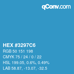 Color code: HEX #3297C6 | qconv.com