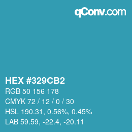カラーコード: HEX #329CB2 | qconv.com