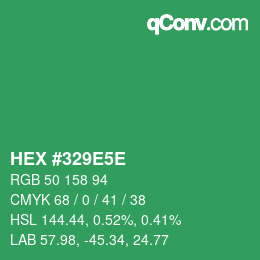 Código de color: HEX #329E5E | qconv.com