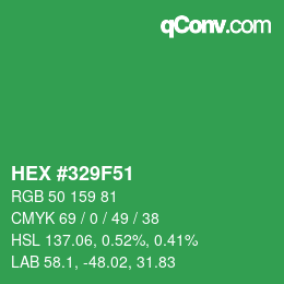 Color code: HEX #329F51 | qconv.com