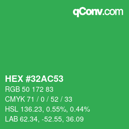 Color code: HEX #32AC53 | qconv.com