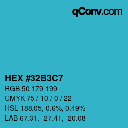 Color code: HEX #32B3C7 | qconv.com