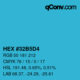 カラーコード: HEX #32B5D4 | qconv.com