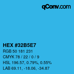 Color code: HEX #32B5E7 | qconv.com