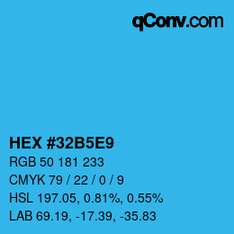 Color code: HEX #32B5E9 | qconv.com