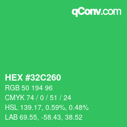 Color code: HEX #32C260 | qconv.com