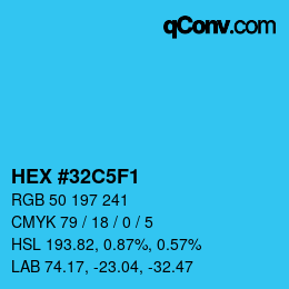 Color code: HEX #32C5F1 | qconv.com