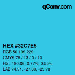 Color code: HEX #32C7E5 | qconv.com