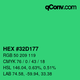Color code: HEX #32D177 | qconv.com