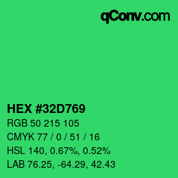 Color code: HEX #32D769 | qconv.com