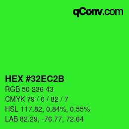 Color code: HEX #32EC2B | qconv.com