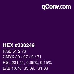 Color code: HEX #330249 | qconv.com