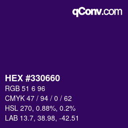 Color code: HEX #330660 | qconv.com