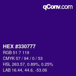 Color code: HEX #330777 | qconv.com