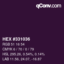 Color code: HEX #331036 | qconv.com