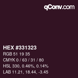 カラーコード: HEX #331323 | qconv.com