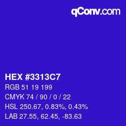 Color code: HEX #3313C7 | qconv.com