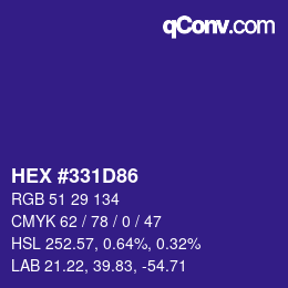 Color code: HEX #331D86 | qconv.com