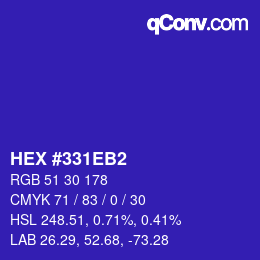 Color code: HEX #331EB2 | qconv.com