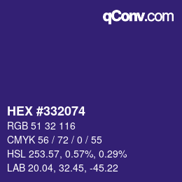 Color code: HEX #332074 | qconv.com