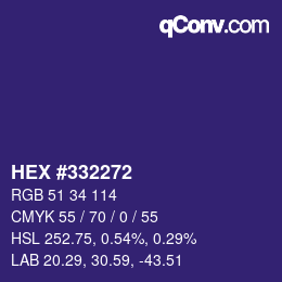 Color code: HEX #332272 | qconv.com