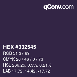 Color code: HEX #332545 | qconv.com