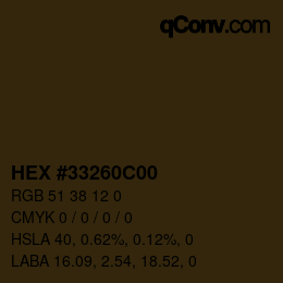Color code: HEX #33260C00 | qconv.com