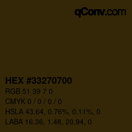 Color code: HEX #33270700 | qconv.com