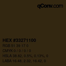 Color code: HEX #33271100 | qconv.com