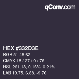 Color code: HEX #332D3E | qconv.com