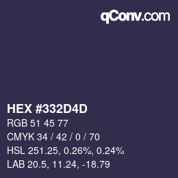 Color code: HEX #332D4D | qconv.com