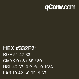 カラーコード: HEX #332F21 | qconv.com